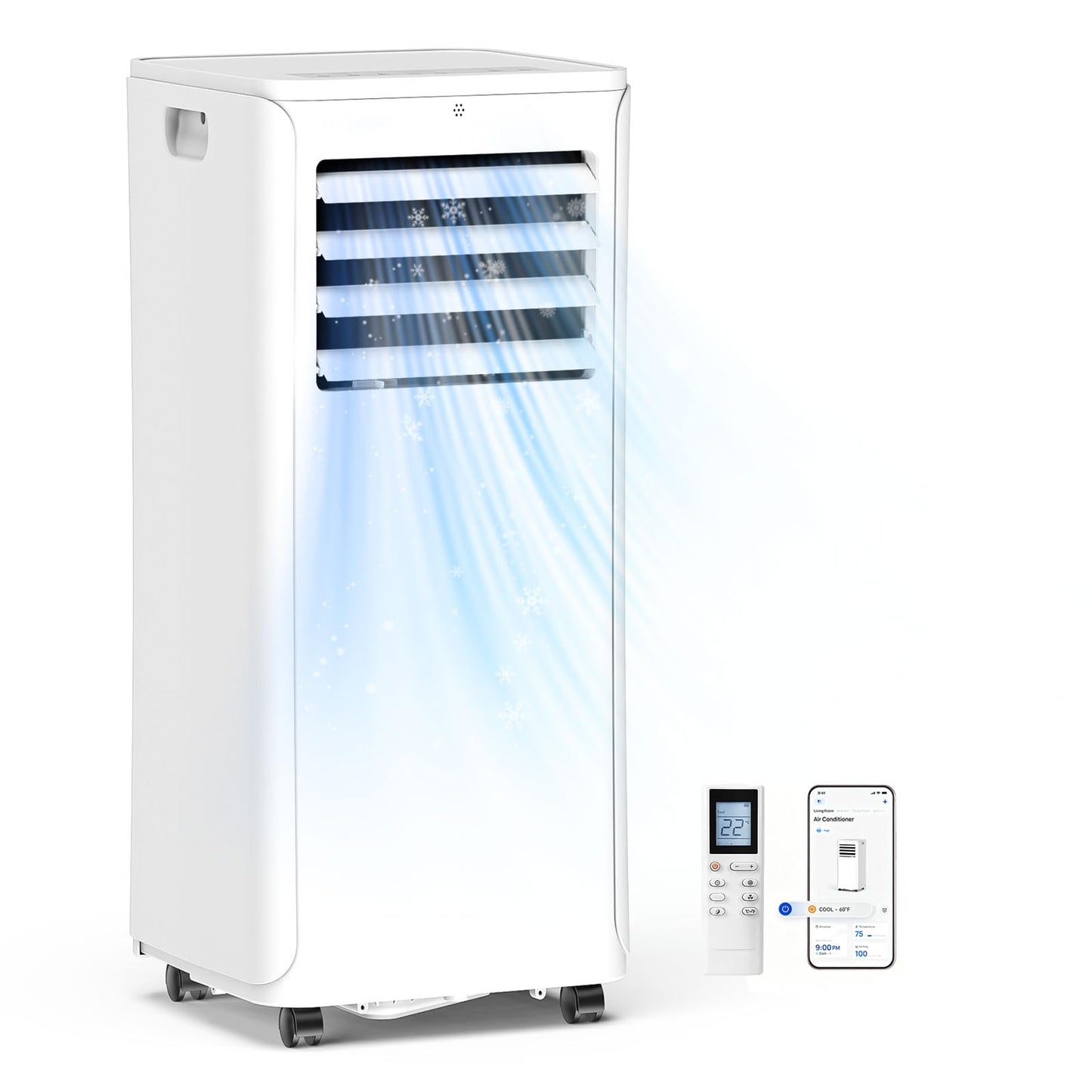 Portable Air Conditioner, 3-in-1 8500 BTU AC Unit with Fan & Dehumidifier – Quiet Cooling for Bedroom, Home Office up to 450 sq.ft, Includes Complete Window Mount Kit