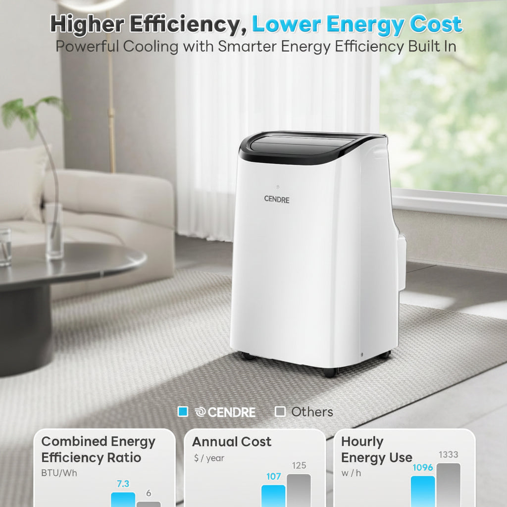 Fadify Max Portable Air Conditioner 12,000 BTU for 550 Sq.Ft, Quiet