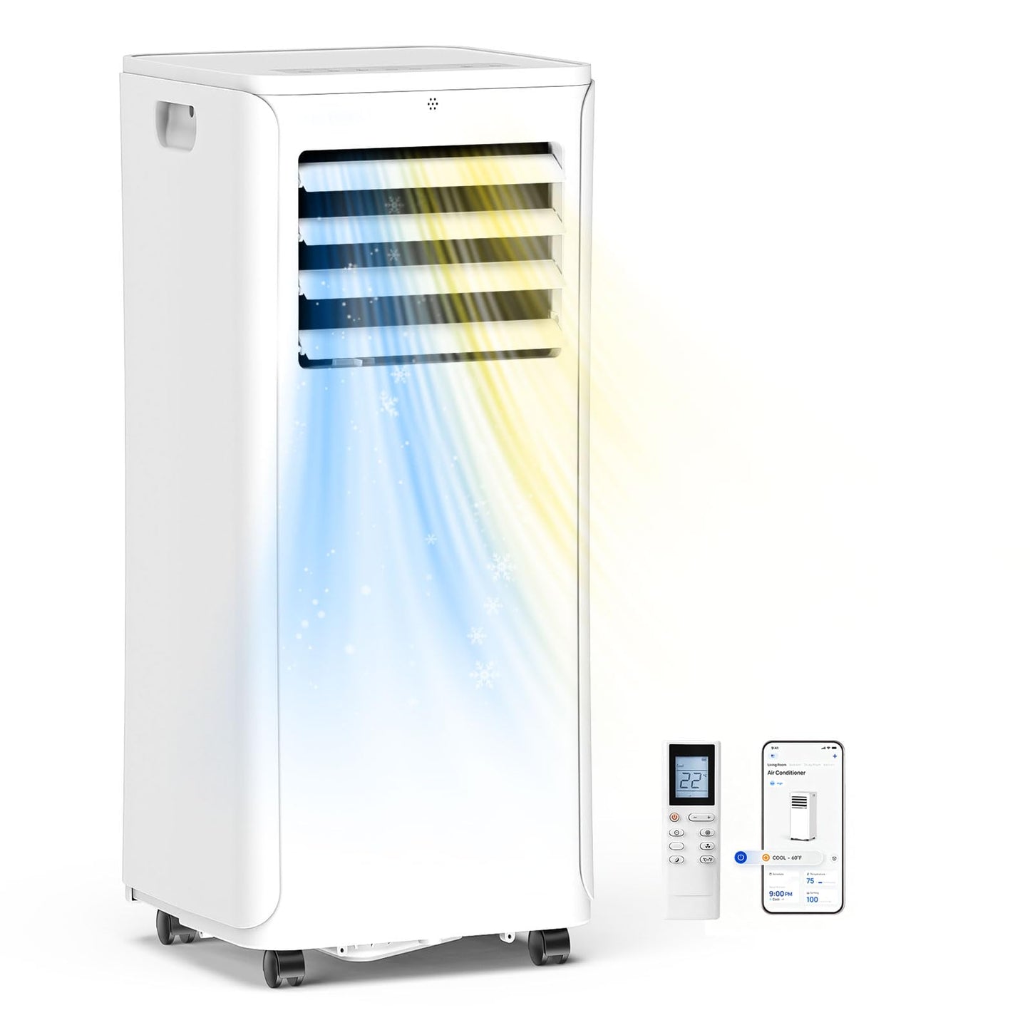 Portable Air Conditioner, 3-in-1 8500 BTU AC Unit with Fan & Dehumidifier – Quiet Cooling for Bedroom, Home Office up to 450 sq.ft, Includes Complete Window Mount Kit