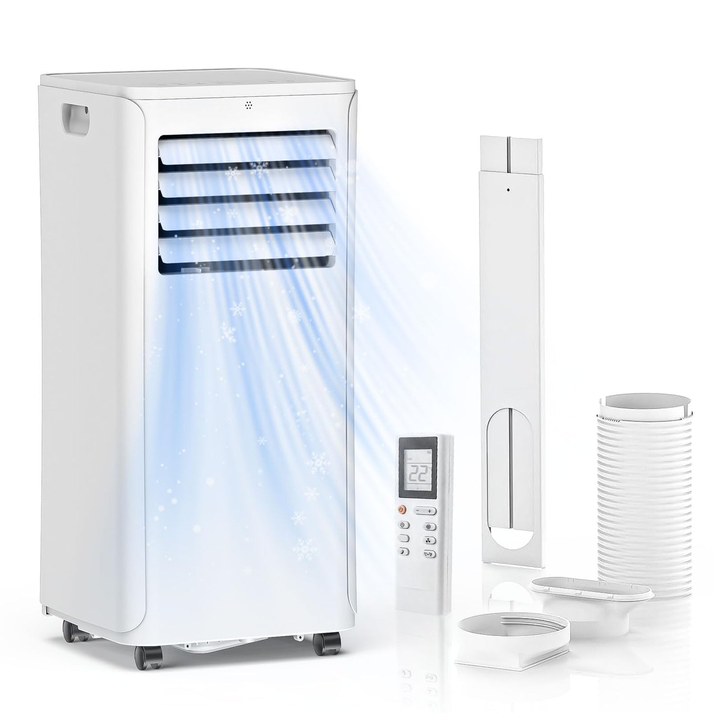 Portable Air Conditioner, 3-in-1 8500 BTU AC Unit with Fan & Dehumidifier – Quiet Cooling for Bedroom, Home Office up to 450 sq.ft, Includes Complete Window Mount Kit