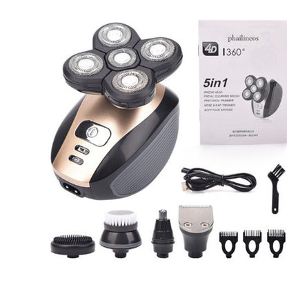 5-Head Electric Shaver — 5-in-1 Rechargeable Grooming Razor - Fadify Culture