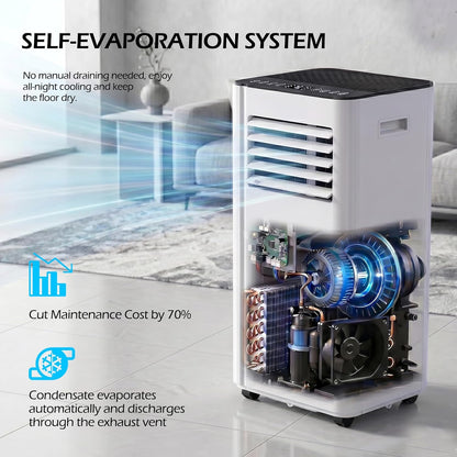 Fadify Portable Air Conditioner 10000-16000 BTU with WiFi & Quiet 40dB Mode