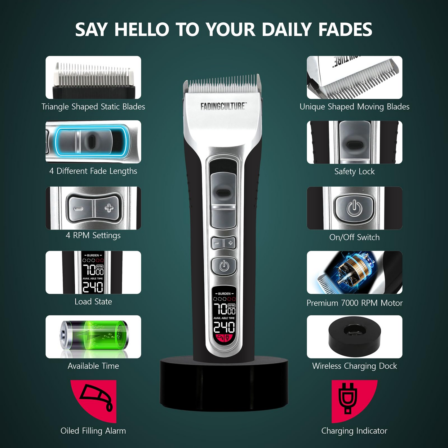 Fadify™ 2.0 — Auto Fade Hair Clipper