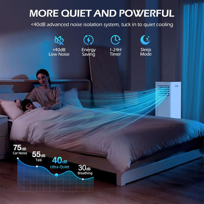Fadify Portable Air Conditioner 10000-16000 BTU with WiFi & Quiet 40dB Mode