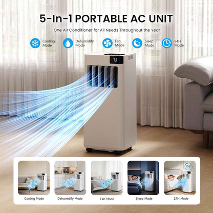 Breezy Portable Air Conditioner 16,000 BTU WiFi App Control, 5-in-1