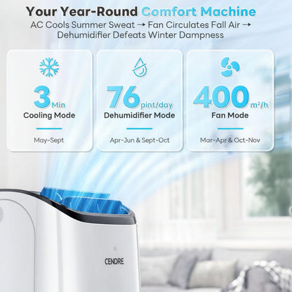 Fadify Smart Portable Air Conditioner 14,000 BTU, WiFi & Remote Control