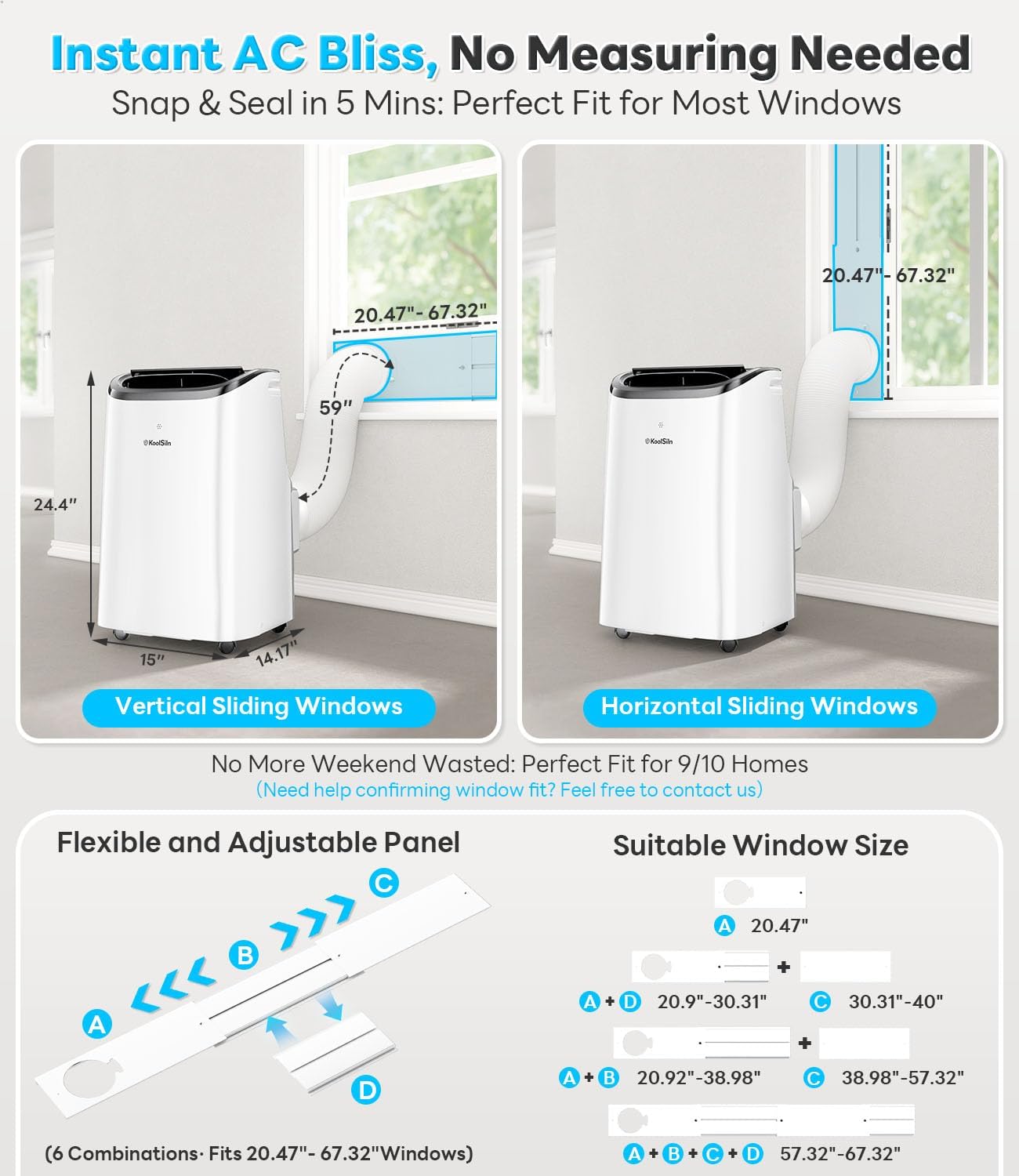 Fadify Max Portable Air Conditioner 12,000 BTU for 550 Sq.Ft, Quiet