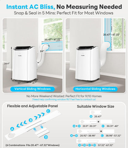 Fadify Max Portable Air Conditioner 12,000 BTU for 550 Sq.Ft, Quiet