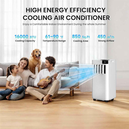 Breezy Portable Air Conditioner 16,000 BTU WiFi App Control, 5-in-1
