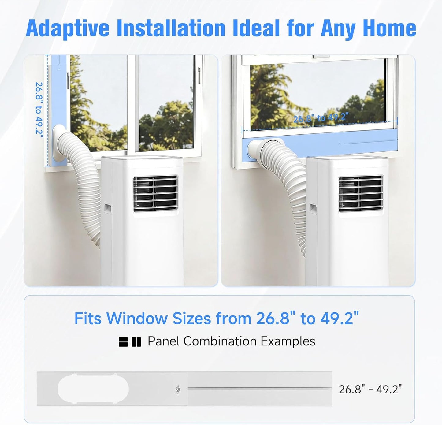 Portable Air Conditioner, 3-in-1 8500 BTU AC Unit with Fan & Dehumidifier – Quiet Cooling for Bedroom, Home Office up to 450 sq.ft, Includes Complete Window Mount Kit