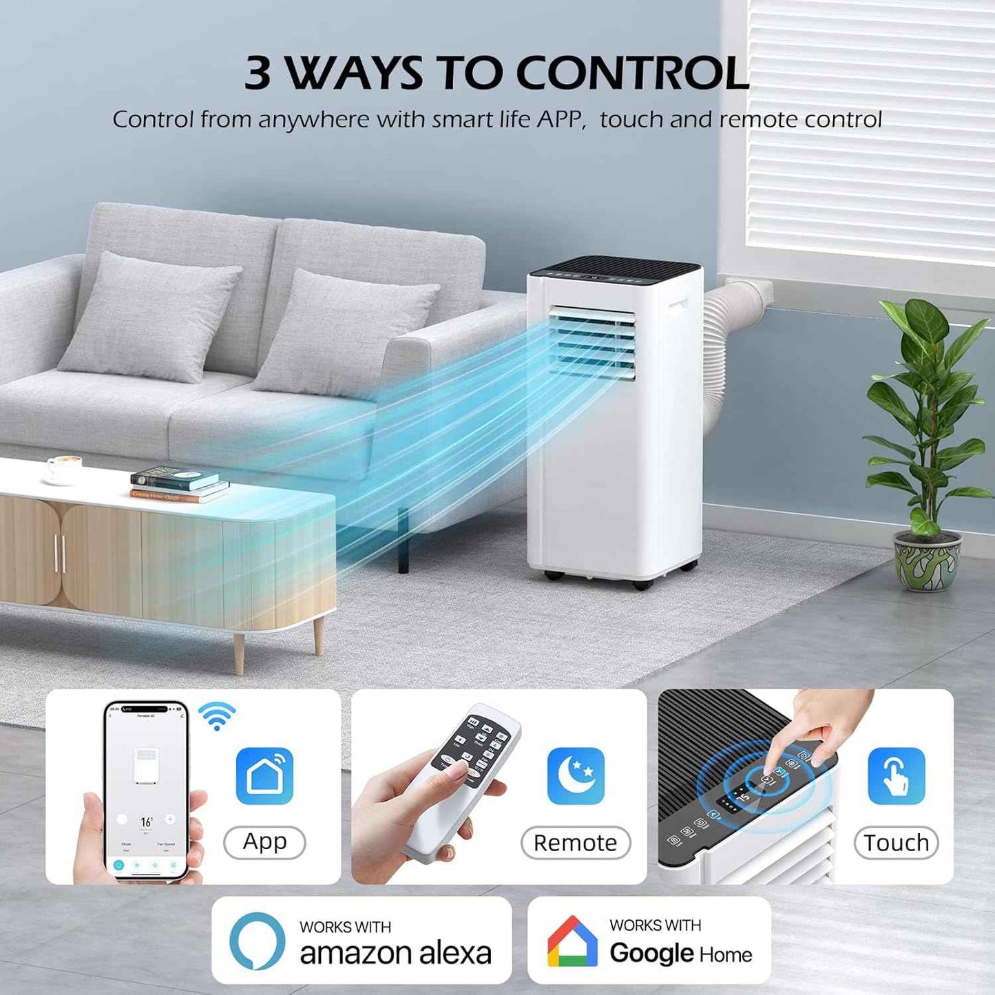 Breeza Portable Air Conditioner 16000 BTU with WiFi & Quiet 40dB Mode