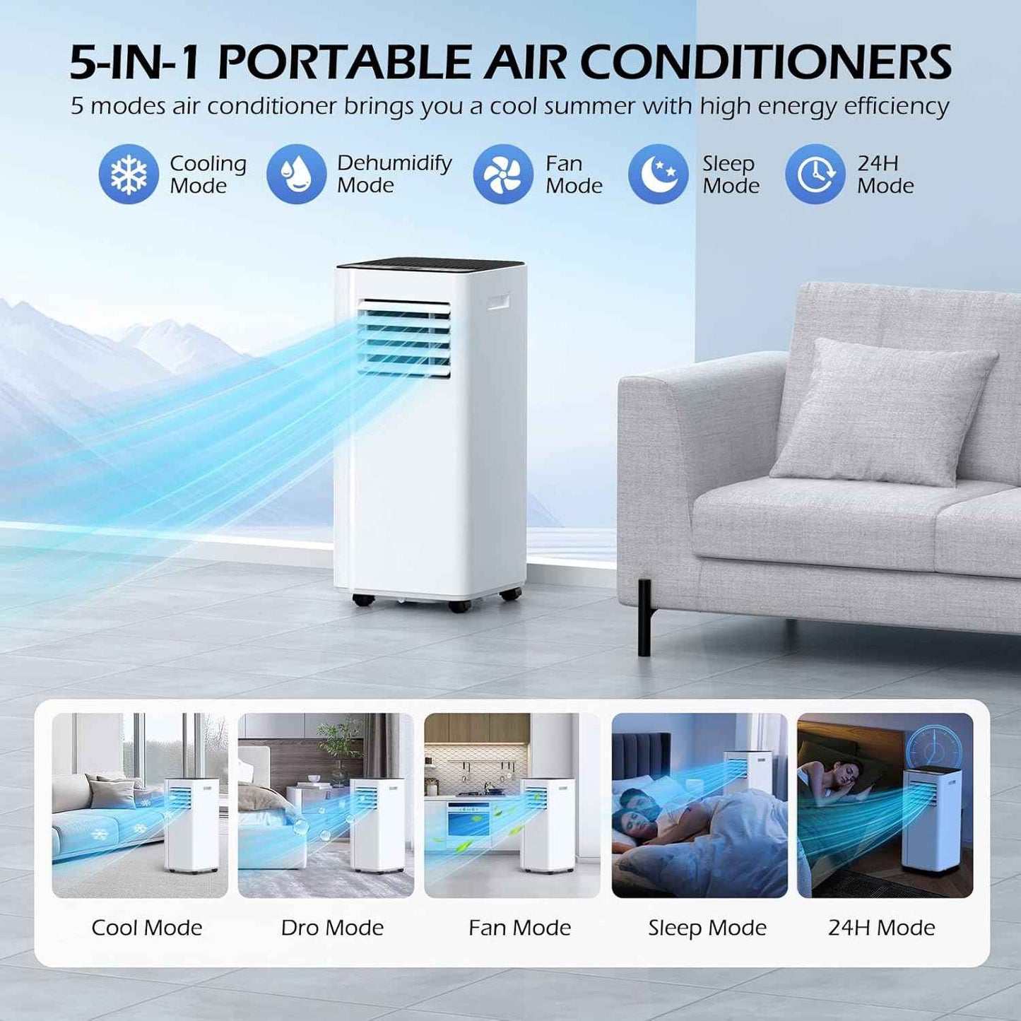Breeza Portable Air Conditioner 16000 BTU with WiFi & Quiet 40dB Mode