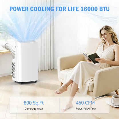 Portable Air Conditioner, 3-in-1 8500 BTU AC Unit with Fan & Dehumidifier – Quiet Cooling for Bedroom, Home Office up to 450 sq.ft, Includes Complete Window Mount Kit