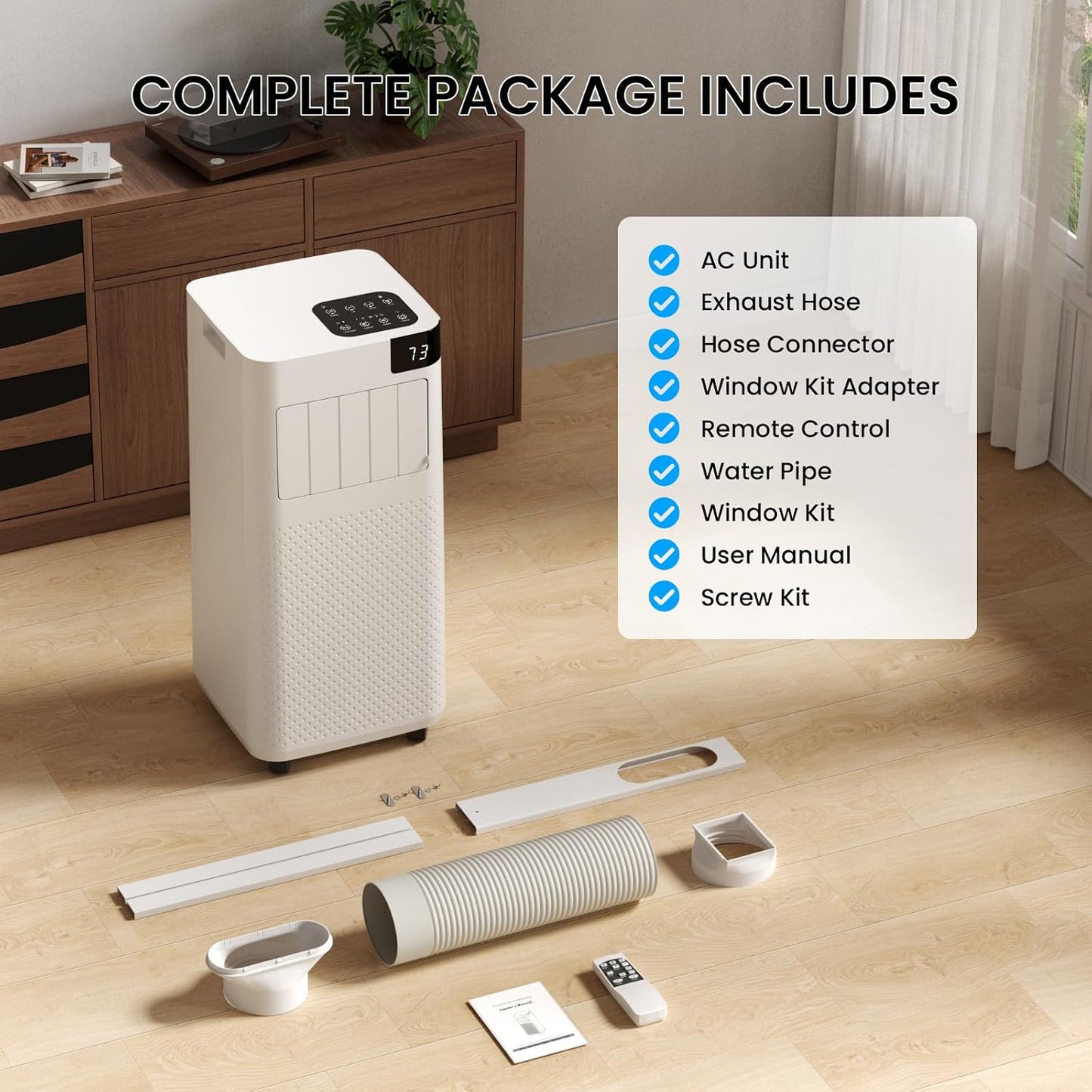Fadify 16000 BTU Portable Air Conditioner with WiFi – 5-in-1 Smart AC Unit
