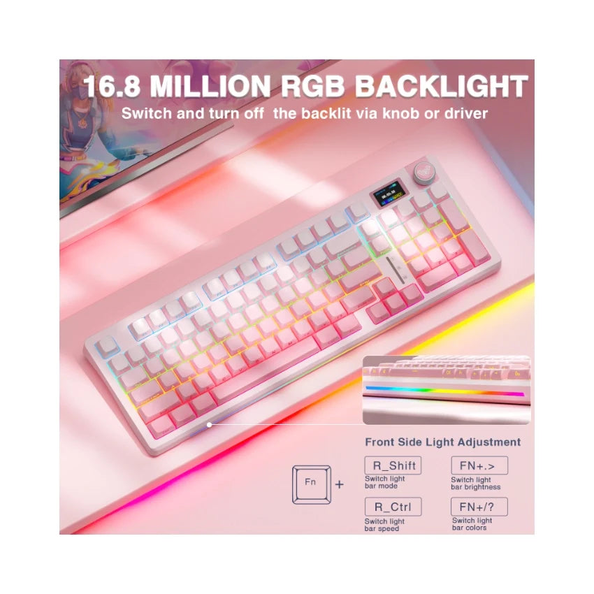 Fadify S98 Pro Mechanical Keyboard Featuring Knob and LCD Screen