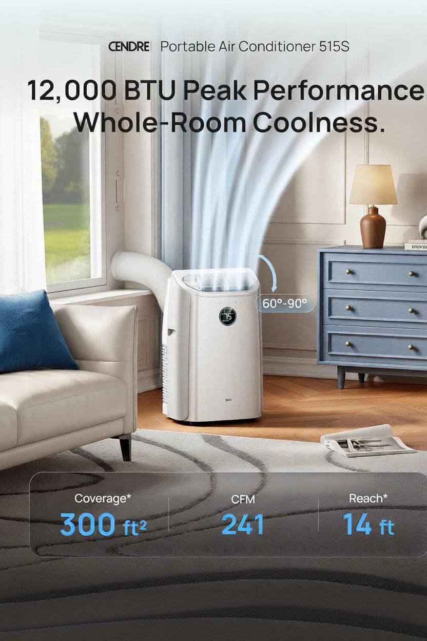 Breeze DREO Portable Air Conditioner 12000 BTU, Smart & Quiet