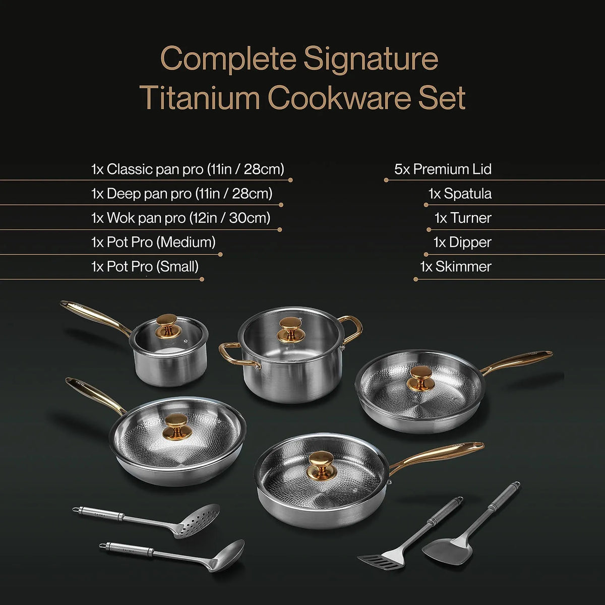 Complete Signature Pure Titanium Cookware Set 14-Piece