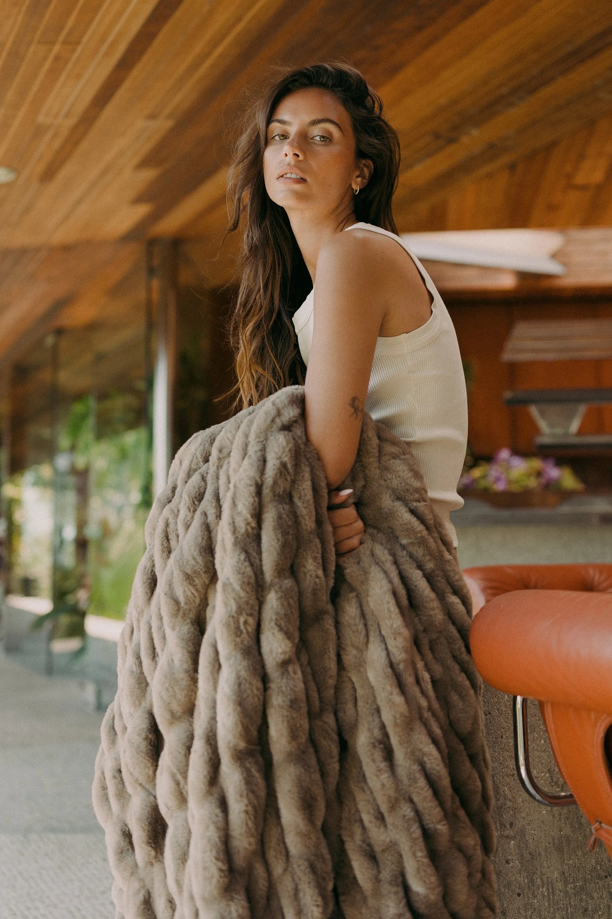 Luxury Faux Fur Blanket Desert Dune