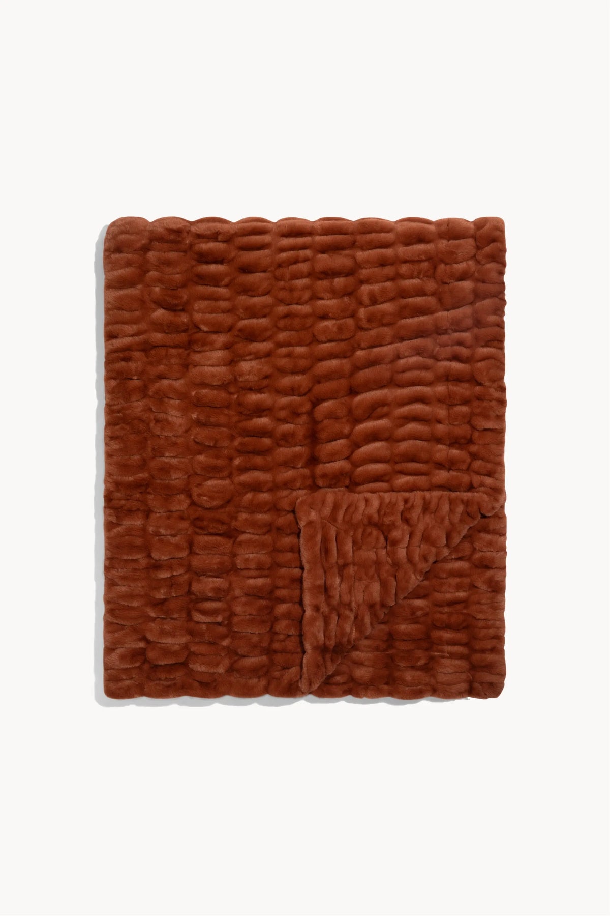 Luxury Faux Fur Blanket Terracotta