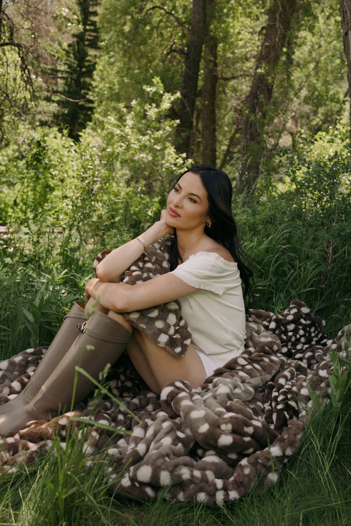 Luxury Faux Fur Blanket Woodland Fawn