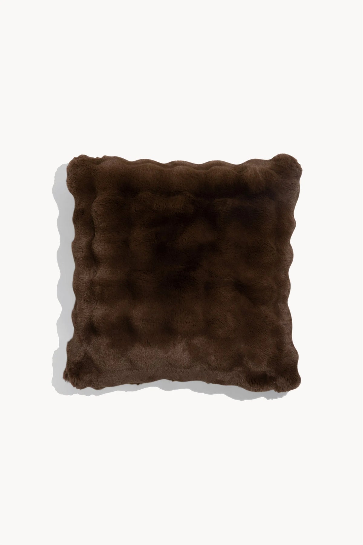 Luxury Faux Fur Bubble Pillow Espresso