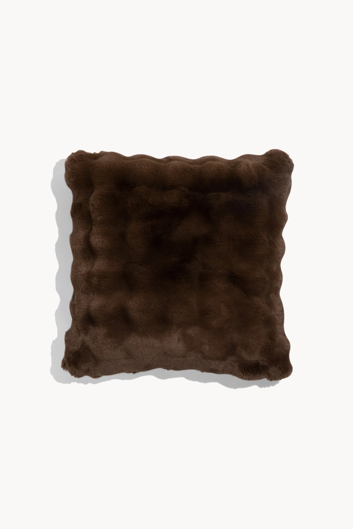 Luxury Faux Fur Bubble Pillow Espresso