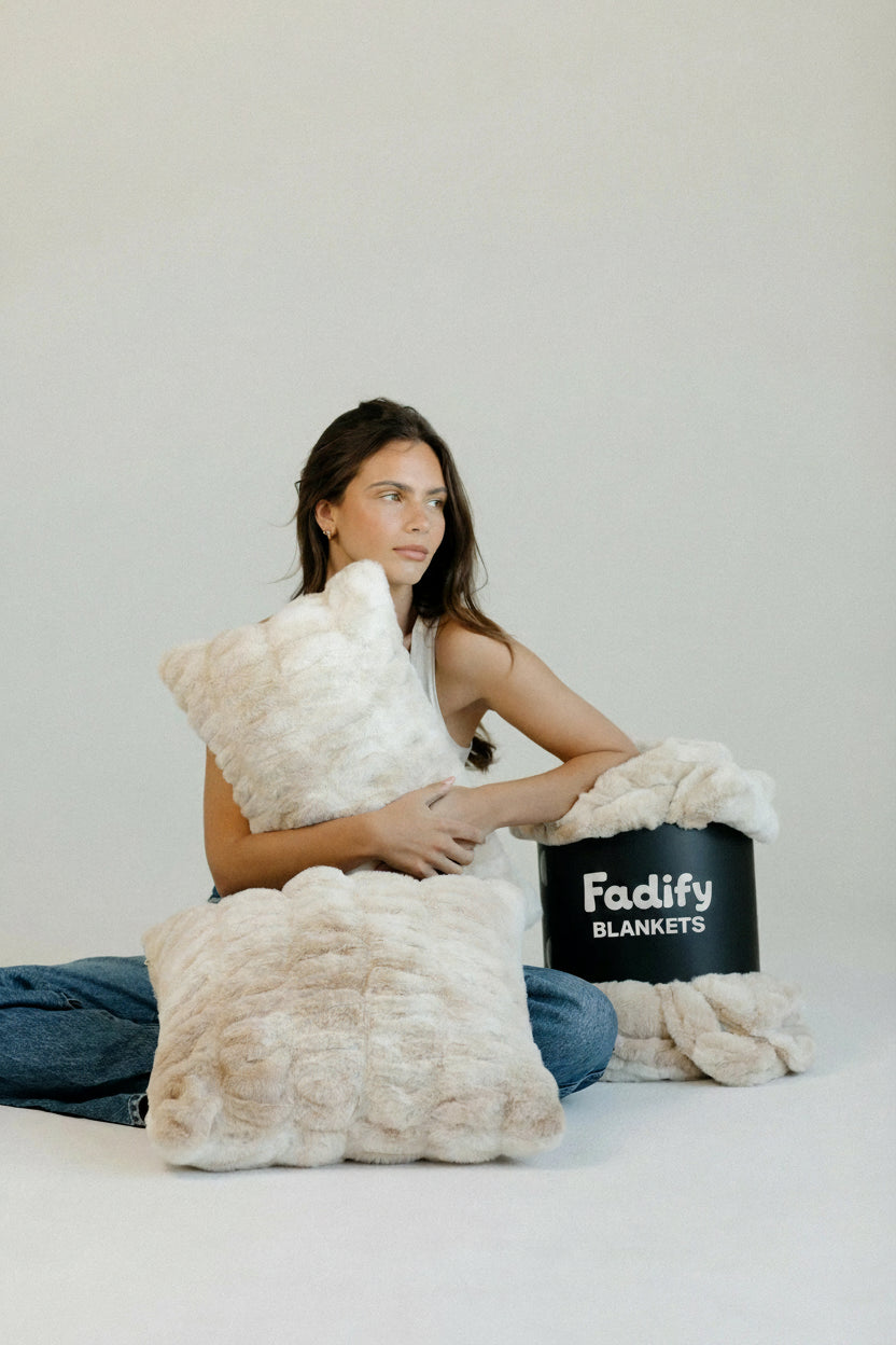 Luxury Faux Fur Pillow Caramel N' Cream