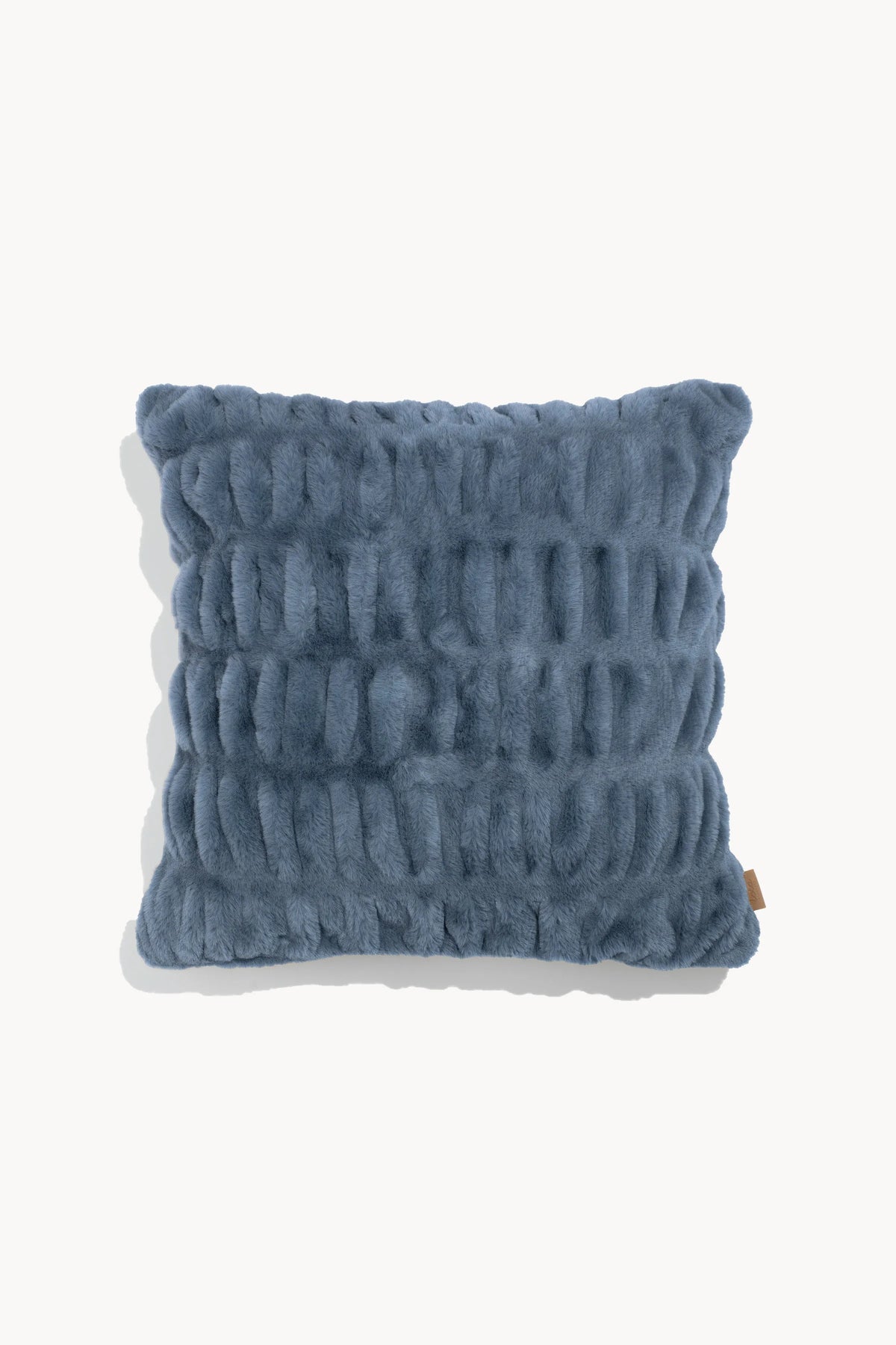 Luxury Faux Fur Pillow Slate Blue