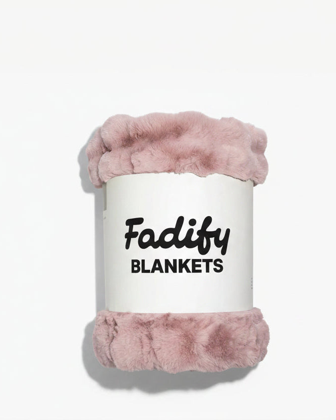 Luxury Faux Fur Weighted Blanket Dusty Rose