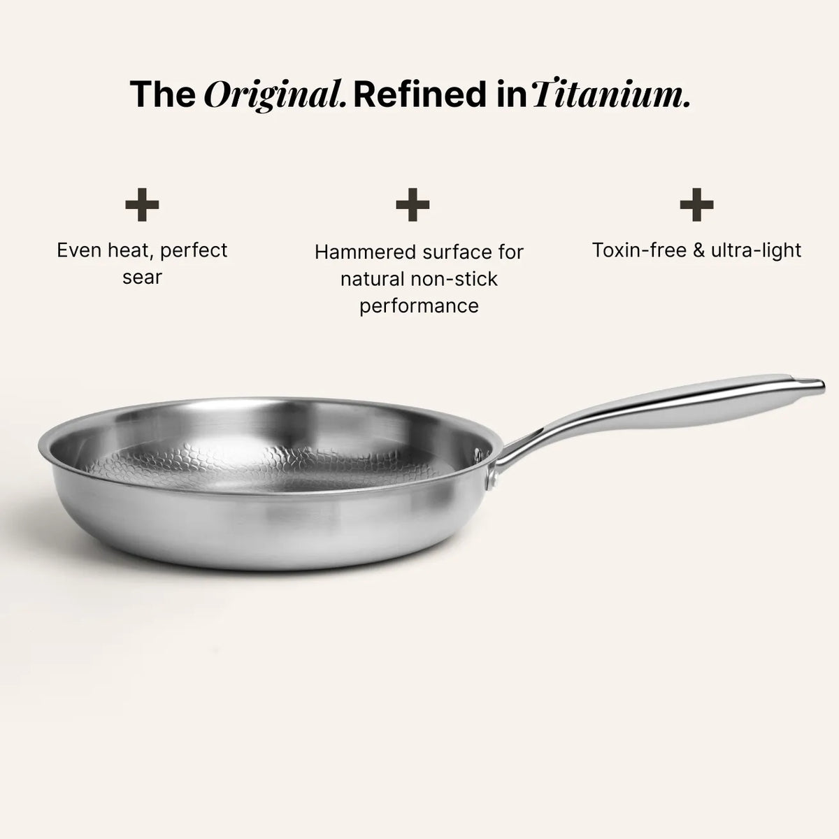 Pure Titanium Hammered Cookware Set Pro